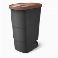 Prosperplast Wheeler 90 l anthrazit mit braunem Deckel -