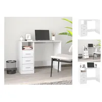 VidaXL Eckschreibtisch Hochglanz-Weiß 102x50x76 cm