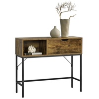 [en.casa] Konsolentisch Tranemo 92x30x80cm Dunkler Holzton