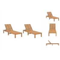 VidaXL Sonnenliegen 2 Stk. Massivholz Teak