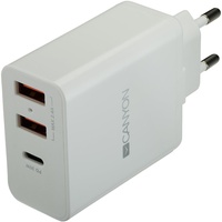 Canyon Ladegerät 2xUSB-A+ 1xUSB-C 2.4A/30W PD white retail,