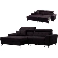 Roller Ecksofa - aubergine - Samt - mit Liegefunktion