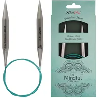 KnitPro 36068 Rundstricknadel Mindful 10,00 mm englisch, Blaugrün, 10