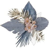 Gilde "Wandrelief Blätterkranz Merida", grau, B:88cm H:86cm T:10cm, Metall,