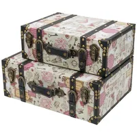 HMF VKO105 Holzkoffer im Vintage-Design, Barock 2er Set