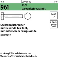 Industrial Quality Supplies DIN 961 Sechskantschraube Feingewinde VG M10x40