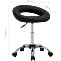 VidaXL Arbeitshocker auf Rollen Schwarz Kunstleder