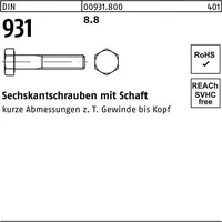 Reyher Sechskantschraube ISO 4014 Schaft M24x 170 8.8 1