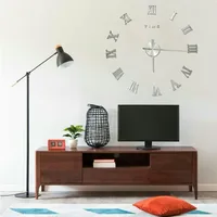 VidaXL 3D-Wanduhr Modernes Design Silbern 100 cm XXL