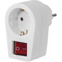 Hama Steckdosenadapter Schutzkontaktsteckdose, 2-poliger Schalter, Weiß