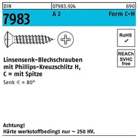 Industrial Quality Supplies DIN 7983 Form C Linsensenkkopf-Blechschraube VG