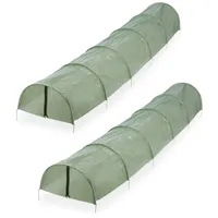 Relaxdays Folientunnel, 2er Set, 2,9 m Länge, PE-Folie mit