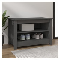 VidaXL Schuhbank Grau 70x38x45,5 cm Massivholz Kiefer