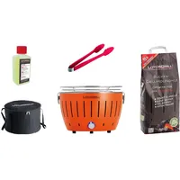 Lotusgrill S Small Kompakt Starter-Set Mandarinenorange Holzkohlegrill