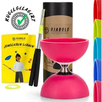 Diabolo Freizeitsport Jonglier-Set Pro mit kugelgelagertem Diabolo (pink), Handsticks