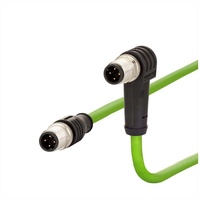 Metz CONNECT Verbindungsleitung M12 ST-M12 ST, 4-pol D-kodiert, gewinkelt-gerade,