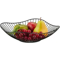 Relaxdays Obstschale Metall, Flacher Obstkorb, H x D: 7,5