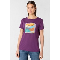 Super.natural Merino T-Shirt W MOUNTAIN ART TEE in lila
