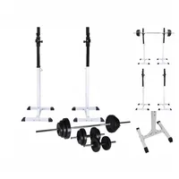 VidaXL Kniebeugen-/Langhantelständer mit Hantel-Set 30,5 kg