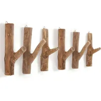 DESIGN DELIGHTS Garderobenhaken, Natur, Holz, Echtholz,Recyclingholz, Vintage, 2x17x10 cm,