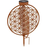 ETC Shop Solarlampe Aussen mit led Lebensblume Design Solarampe