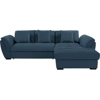 Roller Ecksofa - blau-türkis - Liegefunktion - Recamiere rechts