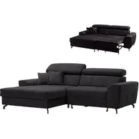 Roller Ecksofa - graphit - Samt - mit Liegefunktion