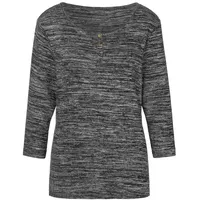 LASCANA 3/4-Arm-Shirt Damen anthrazit-meliert Gr.40/42