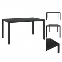 VidaXL Gartentisch Schwarz 150x90x74 cm Aluminium und WPC