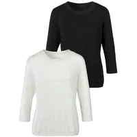 LASCANA 3/4-Arm-Shirt Damen creme, schwarz Gr.36/38