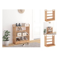 VidaXL Schuhregal mit Schublade 70x27x81 cm Massivholz Nussbaum