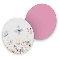 Itenga 40x Bierdeckel Untersetzer Schmetterling weiß rosa Tischdeko runde