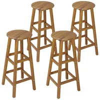 CASARIA Barhocker 4er Set Holz Akazie Outdoor 75cm Sitzhöhe