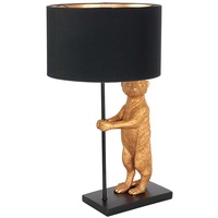 Steinhauer Tischleuchte Designlampe Wohnzimmerleuchte Schlafzimmerlampe Gold Bär-Deko