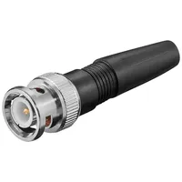 Goobay BNC-Stecker - mit Kunststoffkappe, Lötkontakten und Gold-Pin