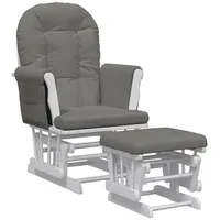 VidaXL Schaukelsessel mit Hocker Gleitend Dunkelgrau Stoff