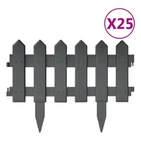 VidaXL Rasenkanten 10 m 25 Stk. Anthrazit