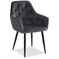 Homestyle4u Polsterstuhl Samt grau