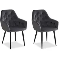Homestyle4u Polsterstuhl Samt grau