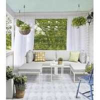 Destiny LONG BEACH Aluminium Tisch 75x40x50 cm, hellgrau meliert