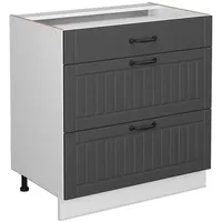 Vicco Küchenunterschrank Fame-Line 80 cm mit 3 Schubladen, ohne