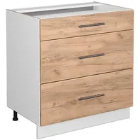 Vicco Küchenunterschrank Fame-Line 80 cm mit 3 Schubladen, ohne