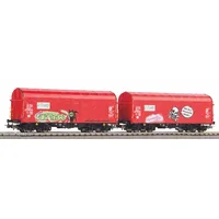 PIKO H0 58257 - 2er Set Schiebeplanenwagen Shimmns mit