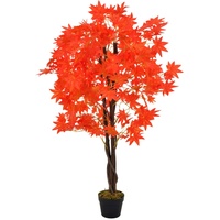 VidaXL Künstliche Pflanze Ahornbaum mit Topf Rot 120 cm