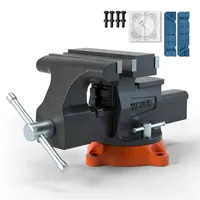 Vevor 16,7 cm Schraubstock 360° Drehbar Sphäroguss Werkbankschraubstock 7,2x7,7cm