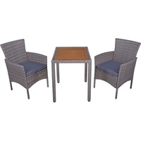 Garden Pleasure Sitzgruppe DAKOTA grau, schwarz Kunststoff, Metall, 5-teilig