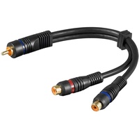 Goobay Audio Y-Adapterkabel, Stereo-Cinch-Stecker zu 1x Cinch-Buchse, OFC, zweifach