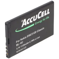 AccuCell Li-Ion-Akku 900mAh 3.7V für Nokia BL-4U, BL-4UV, MP-S-V,