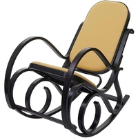 Mendler Schaukelstuhl M41, Schwingsessel Fernsehsessel, Massiv-Holz ~ Walnuss-Optik, Stoff/Textil
