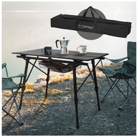 ML-Design Campingtisch faltbar Schwarz Klapptisch höhenverstellbar